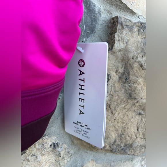 Athleta Coastline Bikini Top Sz D-DD Pink Purple Support Adjustable Padded Beach - Picture 3 of 4